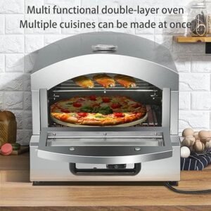 "Horno Tostador de Pizza Comercial de Dos Pisos, Horno Tostador Multiusos eléctrico para refrigerios o Cocina de Restaurante en venta - imagen del producto"