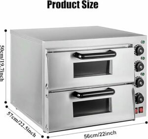 Horno de Pizza Comercial de Acero Inoxidable con lámpara a Prueba de explosiones y Orificios de enfriamiento. ¡Consigue el tuyo ahora y disfruta de deliciosas pizzas en tu negocio!