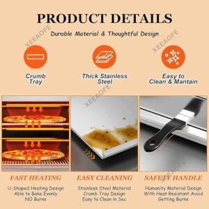 Horno de pizza eléctrico para interiores con bandeja para migas - Parrilla de pizza comercial de encimera