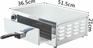 Horno de Pizza portátil para Barbacoa al Aire Libre de 12 Pulgadas, tostadora de Aperitivos para Restaurante casero de Acero Inoxidable con encimera - ¡Disfruta de deliciosas pizzas caseras en tu jardín o terraza con nuestro horno de pizza portátil de 12 pulgadas! Fabricado con acero inoxidable de alta calidad, este práctico dispositivo es perfecto para cocinar tanto en interiores como en exteriores. ¡Haz tus propias pizzas gourmet y sorprende a tus invitados con tus habilidades culinarias!