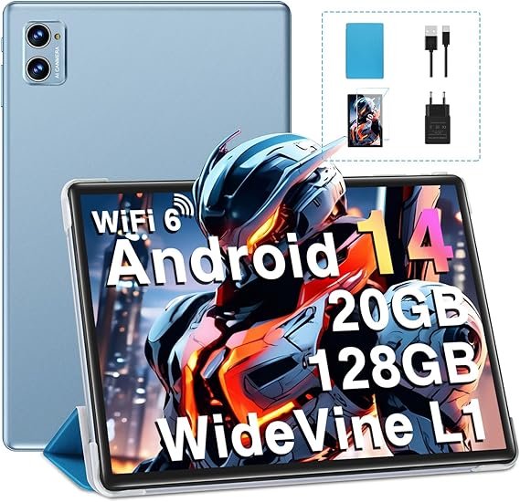 Opiniones 2025 Tablet 10 Pulgadas Android 14 con 20GB RAM+128GB ROM/TF Ampliable a 2TB, Octa-Core, 5G+2.4G WiFi 6 - Producto de alta tecnología del futuro