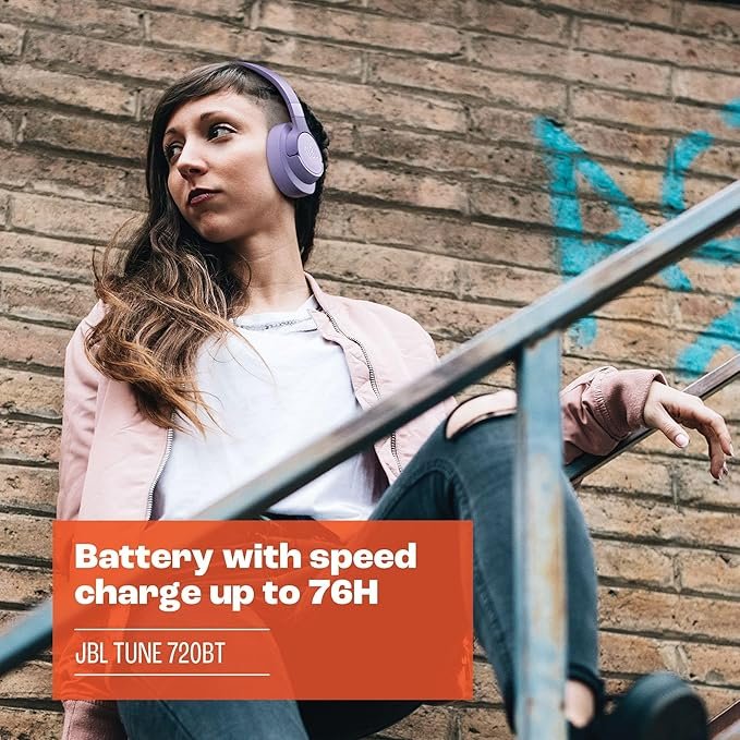 "JBL Tune 720 BT inalámbricos: Sonido Pure Bass, 76 horas de reproducción y conectividad Bluetooth 5.3 - Descubre la mejor calidad de sonido con los auriculares JBL Tune 720 BT. Disfruta de hasta 76 horas de reproducción continua y conectividad Bluetooth 5.3 para una experiencia auditiva inigualable. ¡Hazte con los tuyos ahora!"