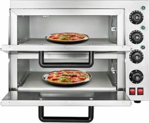 Horno de pizza eléctrico mini - máquina para hacer pizza de encimera simple o doble - horno portátil de acero inoxidable.