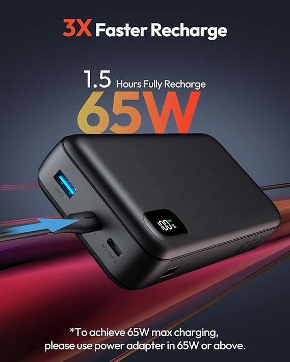 ADDTOP Power Bank 20000mAh, Batería Externa Carga Rapida 65W USB C, Cargador Portátil PD3.0 QC4.0 para MacBook - Opiniones y Análisis 2021