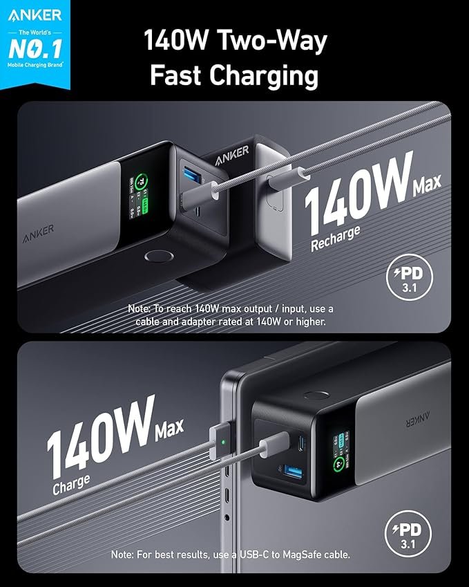 Anker Power Bank Carga Rapida 737, Cargador Portátil de 24,000 mAh y con 3 Puertos - Opiniones y Reseñas del Mejor Cargador Portátil de Alta Capacidad. ¡Compra ahora y disfruta de una carga rápida y eficiente en cualquier lugar!