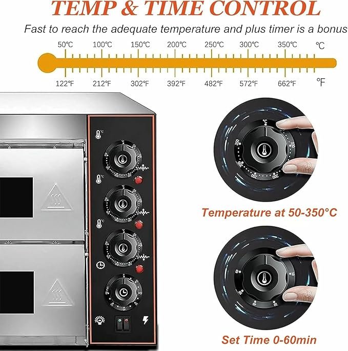 Horno de Pizza Comercial de 16 Pulgadas para Encimera - Máquina Eléctrica para Hacer Pizza con Temporizador de Acero Inoxidable - Ideal para Uso Doméstico en Restaurantes - Opiniones y Reseñas.