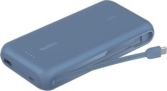 Producto: Batería Externa Belkin BoostCharge 20K con carga rápida y cable integrado ¡Potencia tus dispositivos al máximo con la Batería Externa Belkin BoostCharge 20K! Con capacidad de carga rápida y cable integrado de PD 30 W, este Power Bank es la solución perfecta para mantener tus dispositivos cargados en todo momento. No te quedes sin batería, lleva contigo la Batería Externa Belkin BoostCharge 20K. ¡Cómprala ya!
