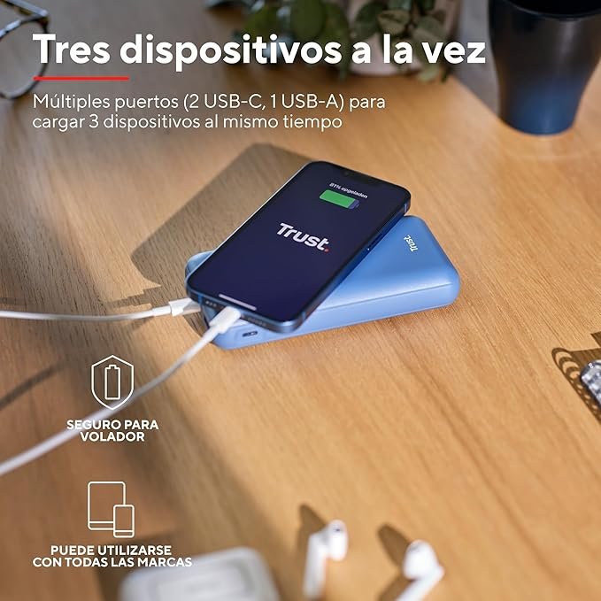 Trust Redoh Batería Externa Carga Rápida 20W 20000mAh, PD 18W USB-C, QC 3.0 USB - ¡Descubre la mejor opinión sobre esta batería externa de carga rápida! ¡No te quedes sin energía en tus dispositivos!
