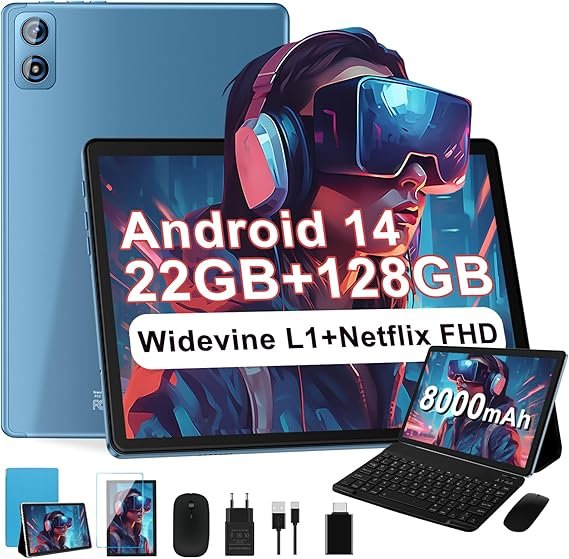 Opiniones 2025 Newest Tablet Android 14 Tablet 10 Pulgadas, 22(6+16)GB RAM+128GB ROM/TF 2TB, 8000mAh, 8-Core CPU - Compra ahora tu tablet Android de última generación con 10 pulgadas de pantalla, gran capacidad de almacenamiento y potente procesador de 8 núcleos. ¡Aprovecha esta oferta!