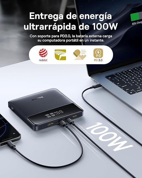Opiniones Baseus Powerbank, 20000mAh 100W PD Slim batería Externa QC 4.0 Cargador rápido, Blade H1 USB C - Producto de alta calidad y gran capacidad de carga. ¡Compra ahora la mejor solución para tus dispositivos!