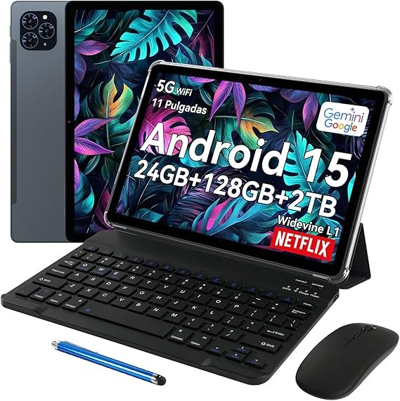 Opiniones T90 Tablet 11 Pulgadas Android 15 - Gemini Ai, 8000mAh, 24GB RAM+128GB ROM/2TB TF. Compra ahora y descubre la mejor tableta del mercado con características increíbles. ¡No te quedes sin la tuya!