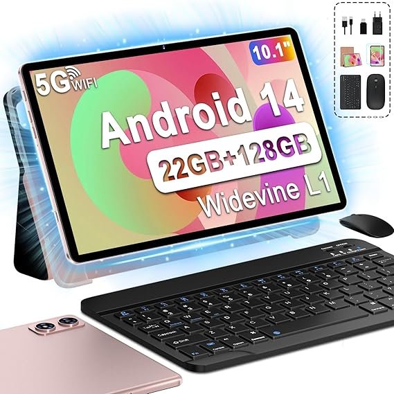 Tablet 10 Pulgadas Tablets Android 14, 22GB Ram+128GB ROM Octa-Core Tablets 5G WiFi - Opiniones y características del producto