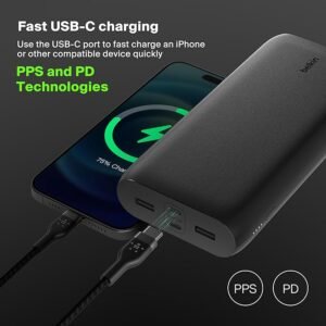 Opiniones Belkin BoostCharge batería Externa de 4 Puertos 26000mAh, powerbank con Puertos USB-C y USB-A, USB-C - Compra ahora y disfruta de una carga rápida y eficiente para todos tus dispositivos. ¡No te quedes sin batería en ningún momento!