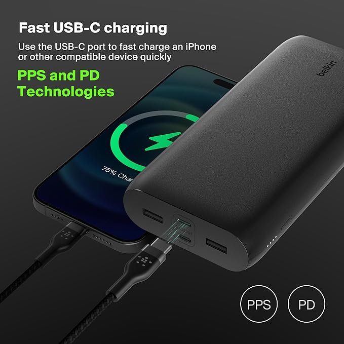 Opiniones Belkin BoostCharge batería Externa de 4 Puertos 26000mAh, powerbank con Puertos USB-C y USB-A, USB-C - Compra ahora y disfruta de una carga rápida y eficiente para todos tus dispositivos. ¡No te quedes sin batería en ningún momento!