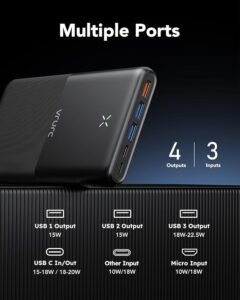 Opiniones Powerbank VRURC 30000mAh con carga rápida USB C - Externa y portátil - 4 salidas - Calidad garantizada
