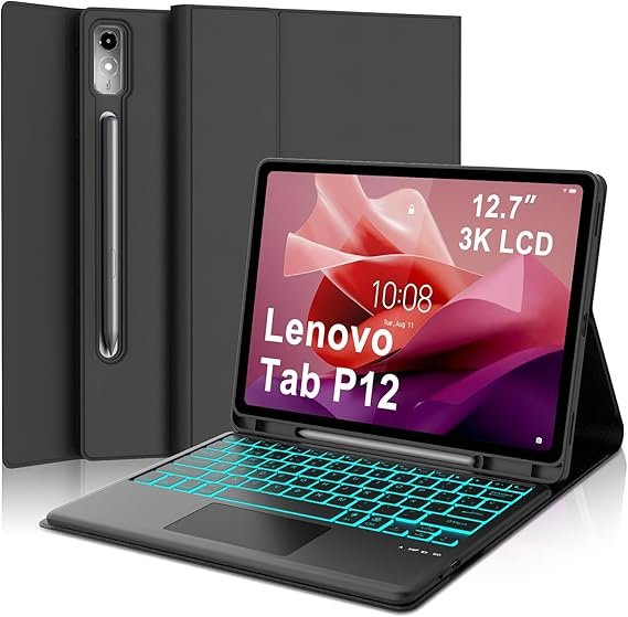 Opiniones IVEOPPE Lenovo Tab P12 12.7" Teclado con Touchpad - Funda Teclado Trackpad Español Retroiluminado - Imagen del producto en alta calidad