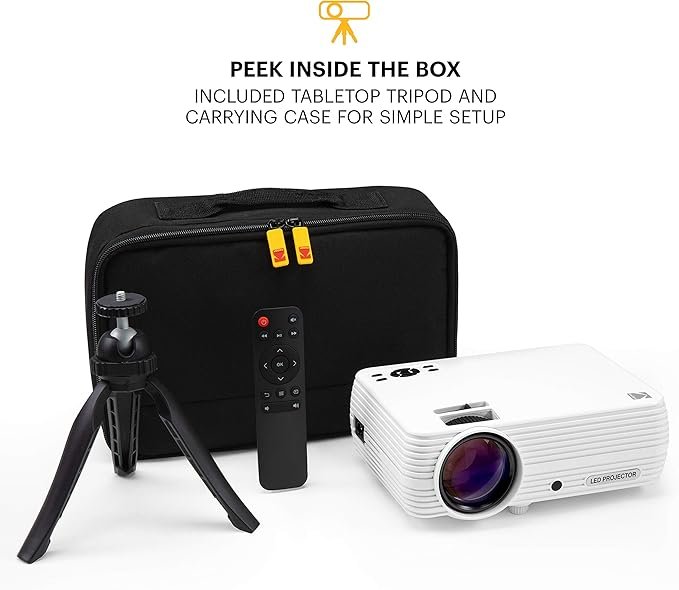 Opiniones KODAK Proyector para el hogar FLIK X4 | Sistema de Cine en casa Compacto LCD - Detalle del producto con calidad de imagen superior