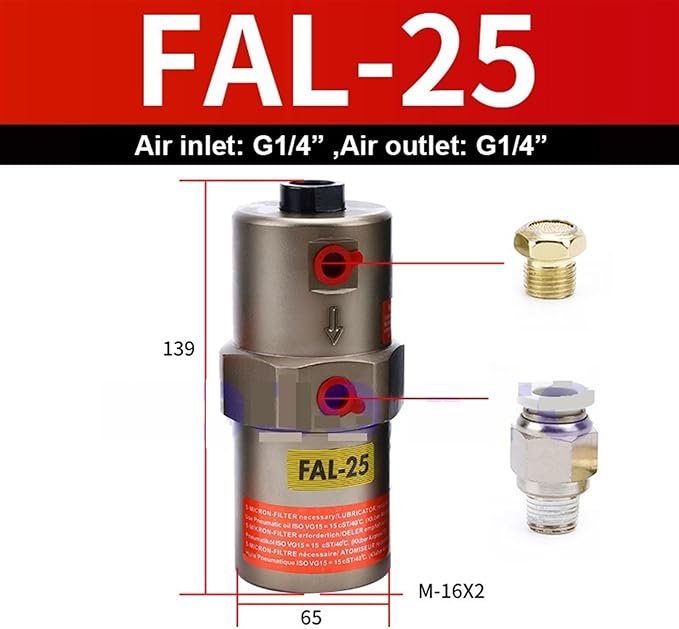 Vibrador neumático de pistón FAL-25 oscilador Martillo neumático oscilación alimentador de aleación de Aluminio 1 Uds. ¡Compra ahora y disfruta de la mejor calidad en vibración neumática!