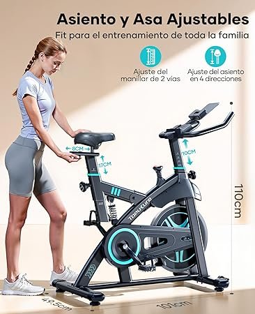 Bicicleta estática para uso doméstico con APP y volante de 15KG, muelle amortiguado para absorción de impactos, opiniones - Producto recomendado.