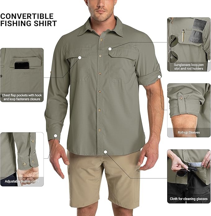 Camisas de manga larga para hombre con protección UV - Opiniones y características destacadas. ¡Descubre estas camisas transpirables ideales para exteriores!