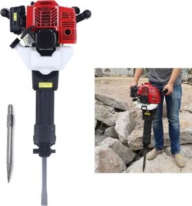 Martillo de Gato de demolición Alimentado por Gas de 52 CC, triturador de hormigón de 2 Tiempos de 1900 W con selección de Olla mezcladora de Embudo para Romper Rocas - Producto de alta calidad para construcción y demolición. ¡Consíguelo ahora!