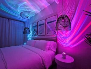 BlissLights Velarus - Proyector LED en espiral Aurora, aplicación WiFi
