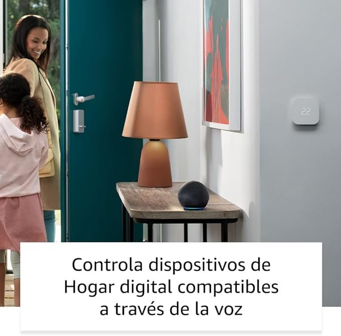 Altavoz inteligente Echo Dot con sonido de calidad y precio accesible. Alexa para automatización del hogar, sonido estéreo y privacidad. Compra ya para contribuir al medio ambiente.