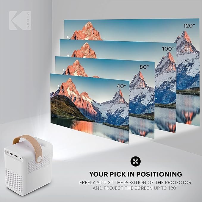 KODAK Proyector Inteligente FLIK HD9, Mini película portátil Blanca para Interiores y Exteriores - Opiniones y Análisis Completo