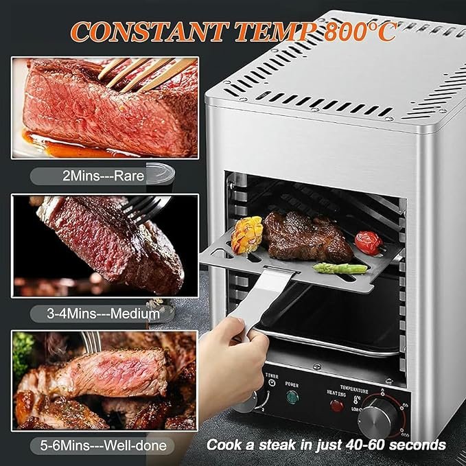 Parrilla Para Pizza Y Bistec: 3,4 Kw, Acero Inoxidable, CoccióN A Varias Alturas Compra ahora la parrilla para pizza y bistec con potencia de 3,4 Kw. Hecha de acero inoxidable, cocina cualquier tipo de carne a varias alturas. ¡No te quedes sin la tuya!