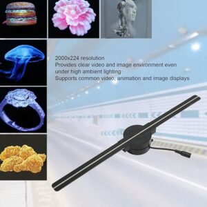 Proyector WiFi con ventilador holograma 3D, 224 cuentas de luz LED, 1080P 16.5 pulgadas - Opiniones y experiencia reales: ¡Descubre la calidad de imagen increíble!
