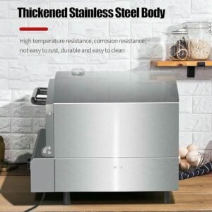 Horno de pizza eléctrico de sobremesa comercial, máquina para hacer pizza de encimera, vidrio visible engrosado, ajuste de temperatura de 0 a 350 °C, para fiestas en el hogar o en restaurantes.
