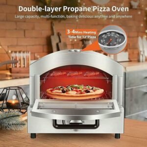 Encimera de Horno de Pizza Comercial, Horno de Pizza eléctrico de Acero Inoxidable con Estante - Opiniones y Características - ¡Aprovecha nuestra oferta!