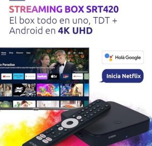 Compra ahora el Strong SRT420 Streaming Box Android TV 4K con diseño compacto, imagen 4K, TDT y Chromecast. ¡No te pierdas de esta increíble experiencia de entretenimiento!