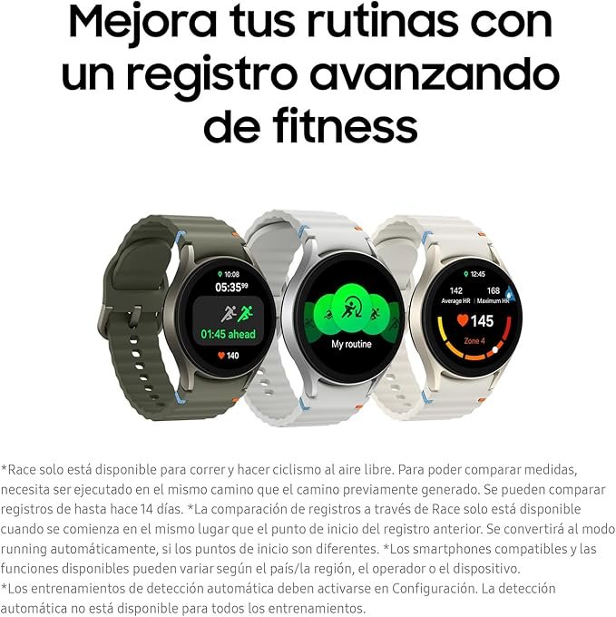 Samsung Galaxy Watch7 4G LTE + Correa - Smartwatch 40mm, Control de Salud, Seguimiento Deportivo.