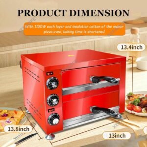 Opiniones Horno Eléctrico De Dos Pisos De 1100 W - Horno eléctrico con doble capacidad de cocción. ¡Compra ahora y disfruta de comida deliciosa en menos tiempo!