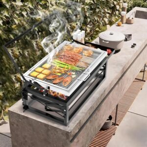 Parrilla de carbón para barbacoa al aire libre - Parrillas negras para acampar - Opiniones y características principales