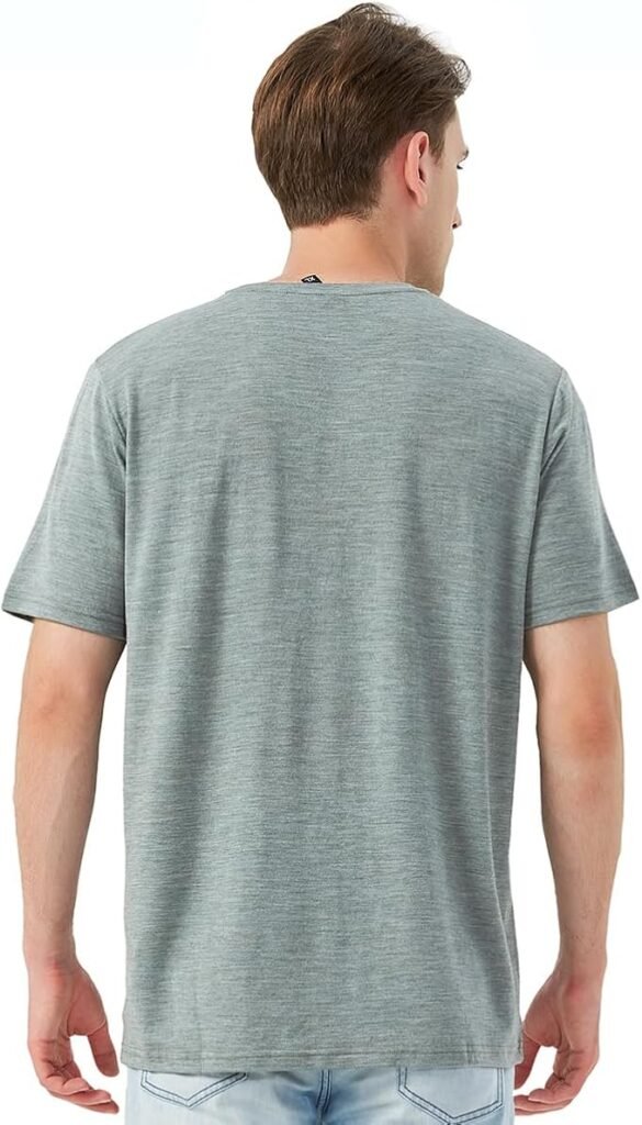 Camiseta de Lana Merino para Hombre - Opiniones 100% - Resistente al Olor - Capa Base Ligera para Senderismo
