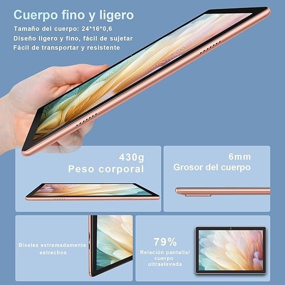 Tablet 10 Pulgadas Android con 5G WiFi, HD Tablets con 4GB RAM + 64GB ROM (TF 1TB) - Opiniones y Análisis.