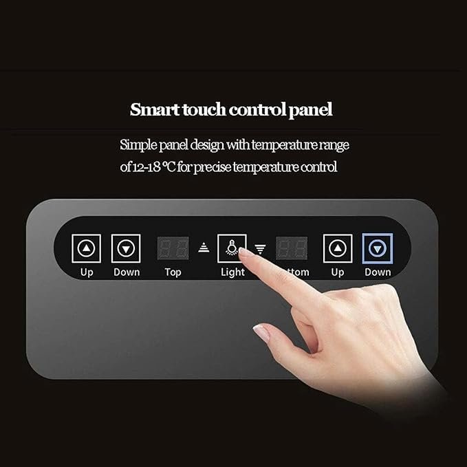 Enfriador de Vino de 24 Botellas/Refrigerador de Bebidas de gabinete, Control de Temperatura Independiente de Dos Capas para Vino Tinto - QPZMALSKY: Opiniones y Características.