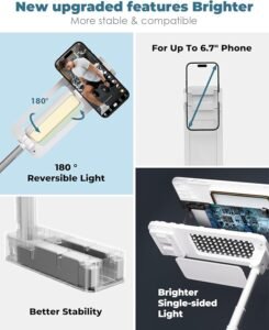 Viozon Soporte extensible para teléfono selfie con 5 brillos y 3 colores, rotación de 360°, recargable e inalámbrico. ¡Consigue las mejores opiniones aquí!