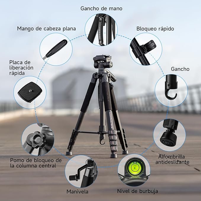 Opiniones Rollei Compact Traveler Star S4 Trípode, 188cm: Descubre el trípode perfecto para tus aventuras fotográficas. Ligero, portátil y con una altura de 188cm, este trípode de aluminio con rótula te brindará la estabilidad que necesitas para capturar tus mejores momentos. ¡Hazte con él ya!