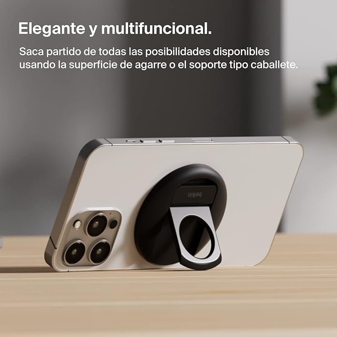 Soporte de iPhone con MagSafe de Belkin para portátiles Mac: acoplamiento magnético sencillo y rápido.