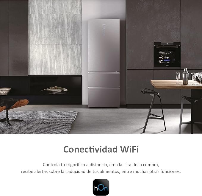 Opiniones Haier 3D 70 Series 7 HTW7720ENMP - Frigorífico Combi, Cajones Direct Access, WIFI, Tecnología Antibacterias, Motor Inverter - Descubre la mejor opción para mantener tus alimentos frescos y libres de bacterias. ¡Compra ahora y disfruta de la tecnología Haier en tu hogar!