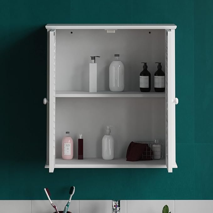 Armario de baño con persiana de Doble Puerta - moderno y funcional armario para organizar tus productos de baño. ¡Consigue el tuyo ahora!