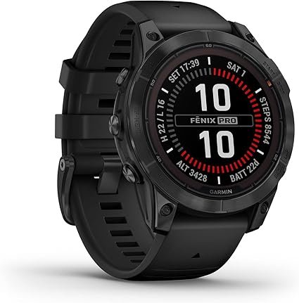 Garmin f?nix ??7 Pro Solar - Reloj GPS Multideporte con Carga Solar, Pantalla táctil, Linterna LED, Frecuencia cardíaca, Mapas. Compra ahora y disfruta de la mejor tecnología en tu muñeca.