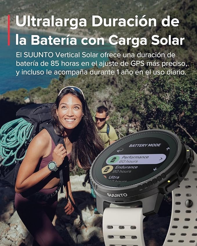 Suunto Vertical - Smartwatch GPS con GPS de Doble Frecuencia y Mapas sin Conexión Gratuitos. Autonomía de hasta 50 Días. ¡Descubre la mejor manera de mantenerte activo y en forma!