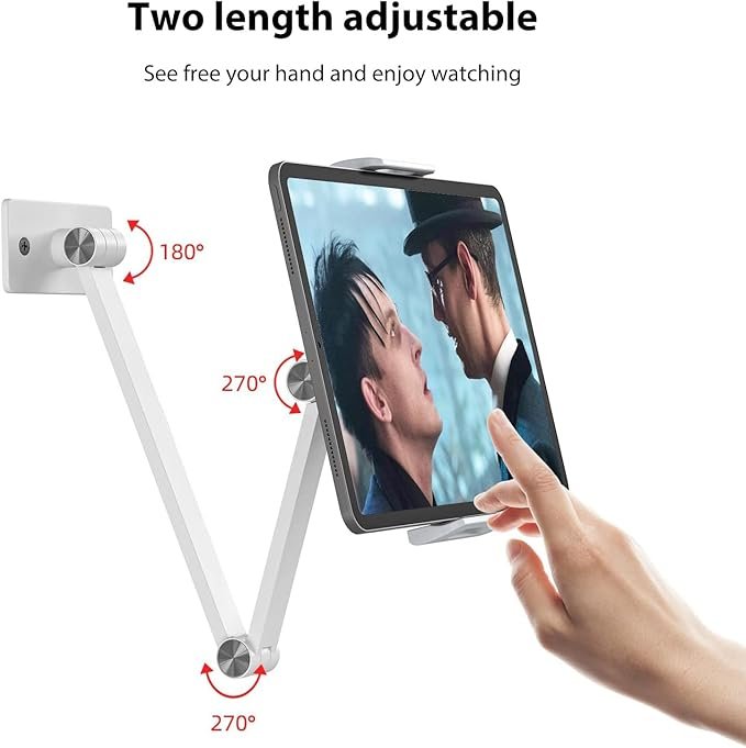 Soporte de Pared para Tableta BEWISER: rotación de 360°, ángulo Ajustable, aleación de Aluminio Plegable
