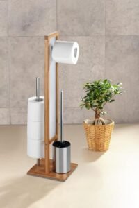 Opiniones WENKO Juego de pie para el WC «Rivalta», con portarrollos de papel higiénico y escobillero - ¡Descubre la mejor calidad para tu baño!