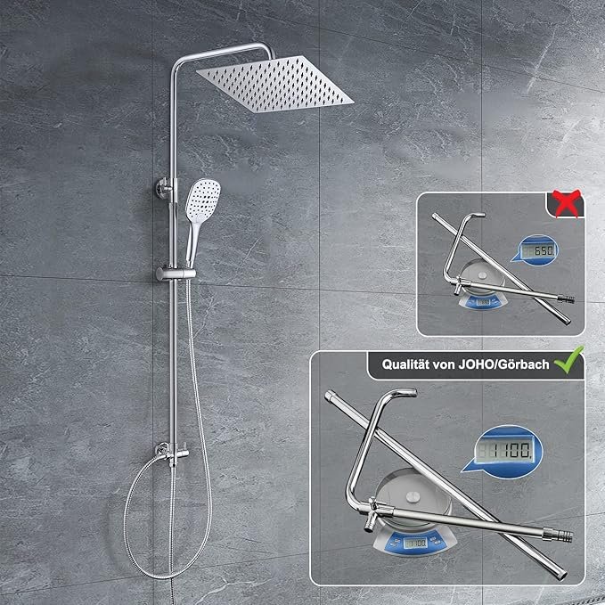 Conjunto de Ducha sin Grifo sin Termostato Monomando de Acero Inoxidable con Cabezal - Opiniones 304