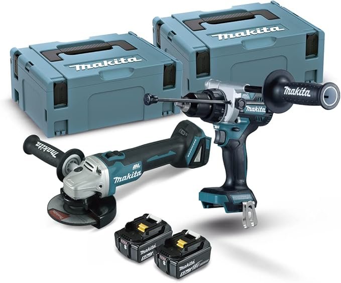 Kit combo Makita DLX2413TJ DGA504Z/DHP486Z/BL1850Bx2, LXT Tipo, 5.0Ah, 18V - Opiniones y características.